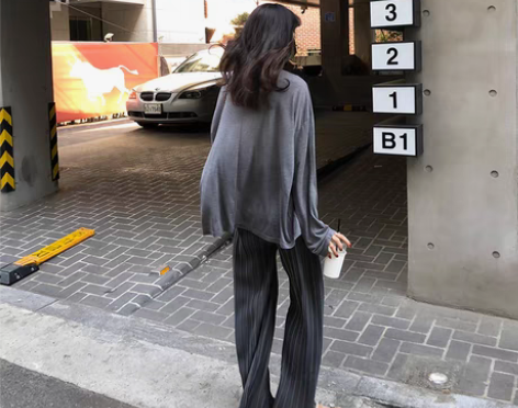 转卖王炸裤 显瘦大长腿高腰褶皱裤薄款宽松休...