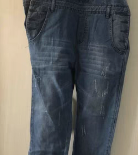 包邮全新尾单背带连体牛仔服背带牛仔裤全棉水...