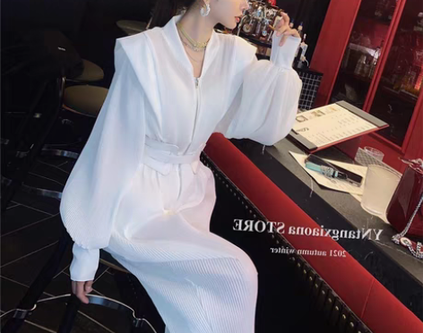 转卖雪纺压褶收腰显瘦连体裤女春秋2021年...