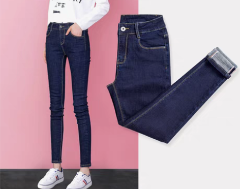 转卖牛仔裤女春秋2021年新款高腰长裤紧身...