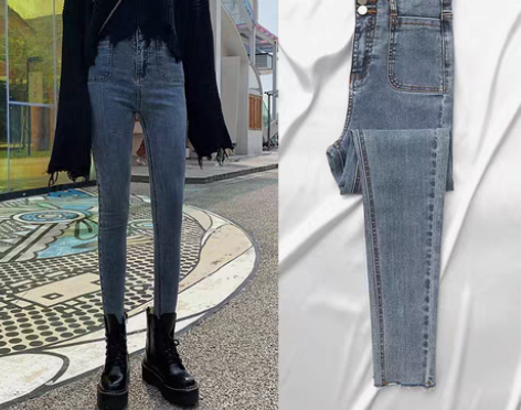 转卖【年终盛典价】高腰牛仔裤女裤子铅笔裤修...