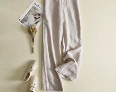 转卖亚麻阔腿裤女夏季薄款2021休闲百搭宽...