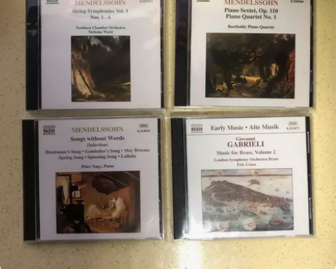 包邮naxos四张唱片,第一张门德尔松弦乐...