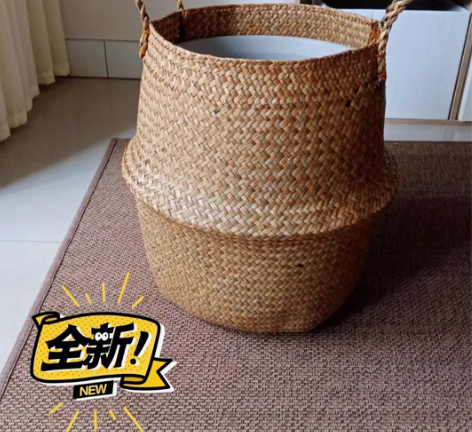 包邮【送防水壳】编织多尺寸花篮藤编草龟背竹...