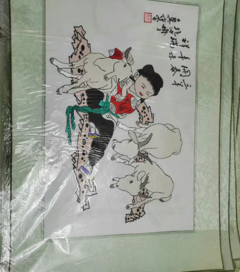 韵彩绣艺刺绣画，刺绣，非印刷品。 需要自己...