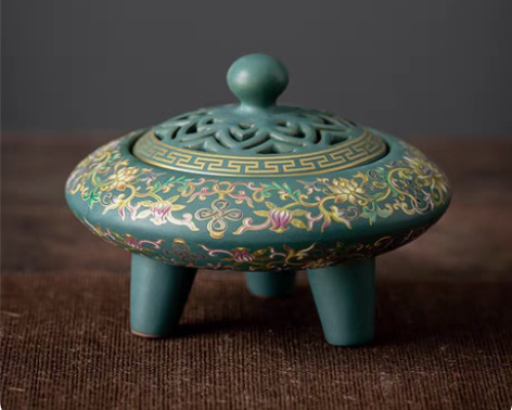 包邮珐琅香炉 陶瓷景泰蓝香薰炉线香炉 熏香...