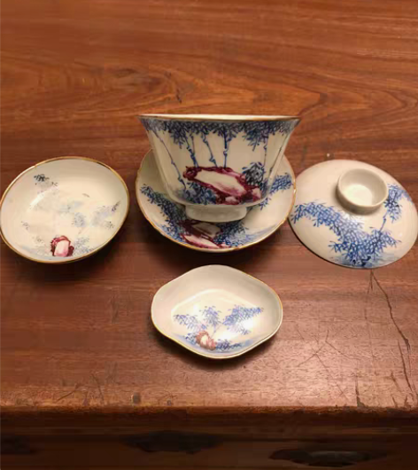 包邮晚清民国三才、盖碗 、5件套，全网唯一...