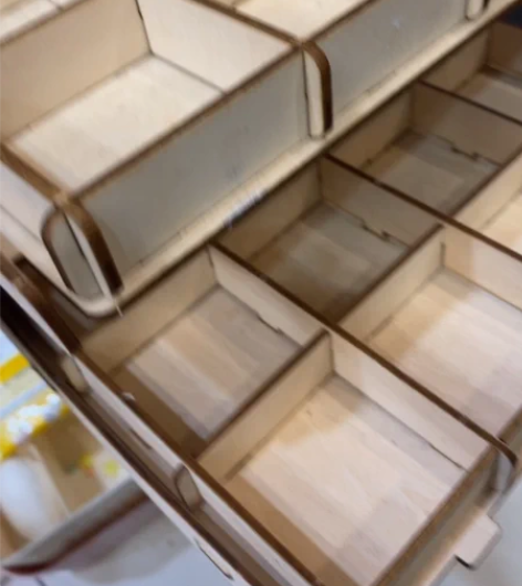 转卖木制格子收纳盒(双层多功能) 木质盒零...