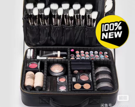 包邮朗颜专业跟妆师化妆包纹绣工具箱大容量多...