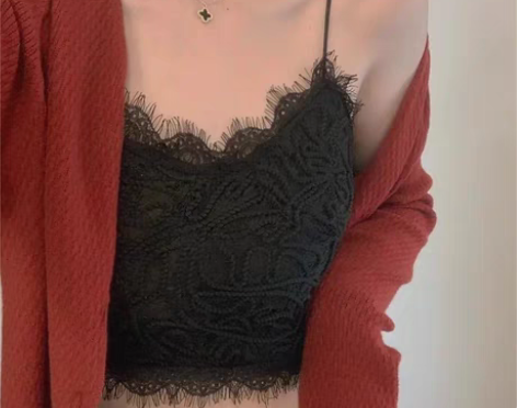 包邮洋气蕾丝打底吊带背心女外穿少女内搭美背...