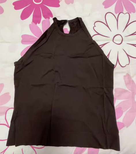 包邮针织吊带背心 卡其色 胸围80衣长47...