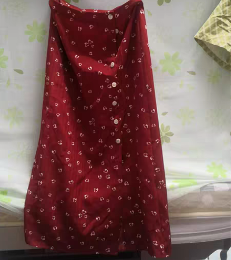 转卖南瓜谷 浮世红与黑~红色连衣裙女春夏气...