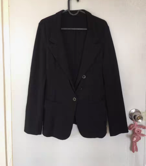 包邮朝花夕拾—黑色休闲长款西装,我人生中第...
