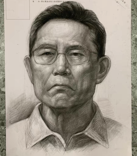 钟南山院士集训完的作品需要的dd 照片素描...