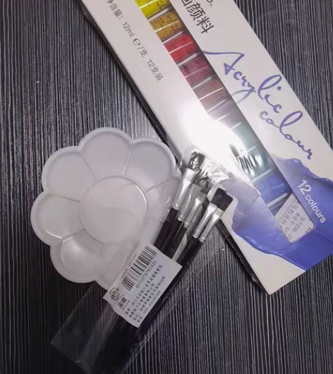 包邮马利12色丙烯颜料 加六只套笔 加十二...