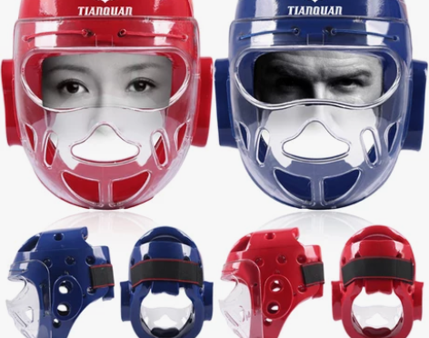 转卖天权儿童跆拳道头盔面罩护头拳击散打搏击...