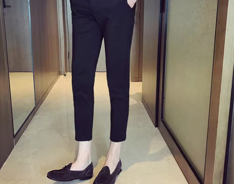 转卖8分裤男休闲小脚显瘦八修身韩版男士九分...