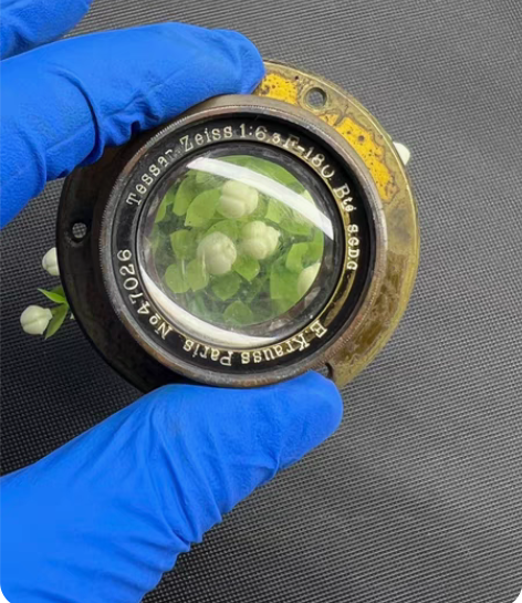 包邮蔡司黄铜180mm6.3镜头 成色如图...