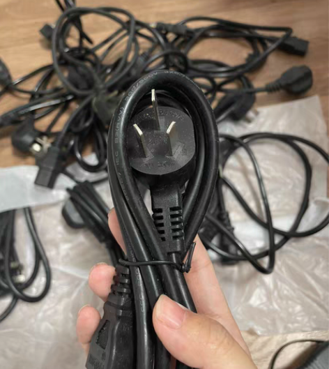国标电源线台式主机电脑通用3芯三孔显示器电...