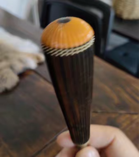 茶刀快递刀，二胡弦轴把，做旧日本钢刀没开刃...