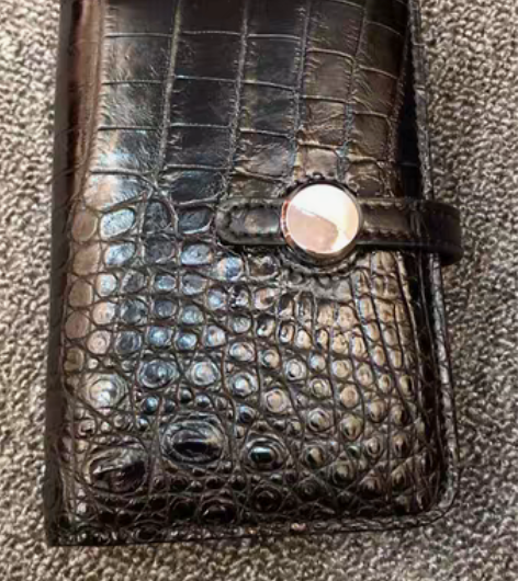 包邮鳄鱼肚皮女士钱包短款肚皮不拼接，尺寸：...