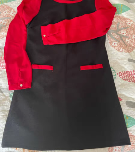 包邮拉夏贝尔165码连衣裙，袖子是单层雪纺...