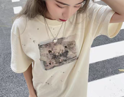 转卖LUZIYAO鹿子瑶夏季新款流行泼墨印...