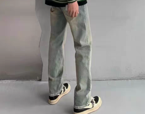 包邮LEE COOPER黄泥染水洗做旧直筒...
