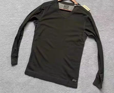 包邮【DIESEL】迪赛V领华夫格长袖衫 ...