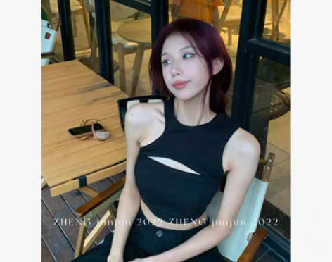 包邮证人筠筠【锁骨杀手】背心胸垫设计感镂空...