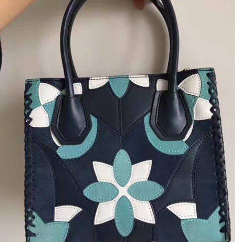 包邮磨毛翻皮拼花牛皮女士小号手提包手拎包m...