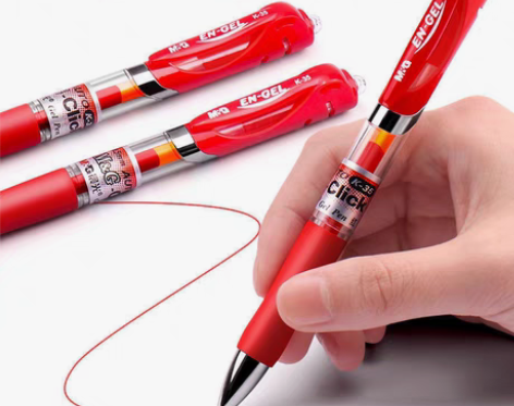 包邮全新晨光按动红笔6支16.6元包邮，赠...