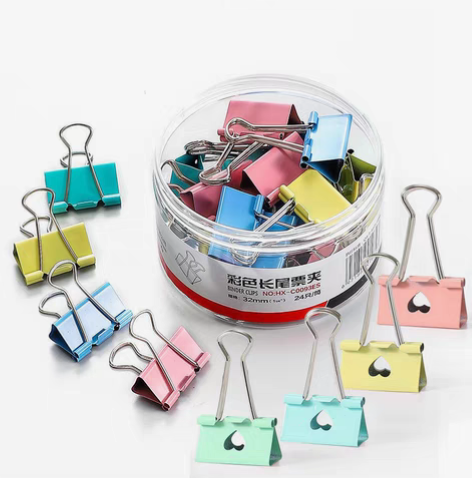 包邮彩色大号长尾夹燕尾夹小号铁票夹文件夹子...