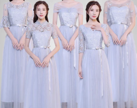 转卖婚礼伴娘服装姐妹装闺蜜团显瘦遮手臂简约...