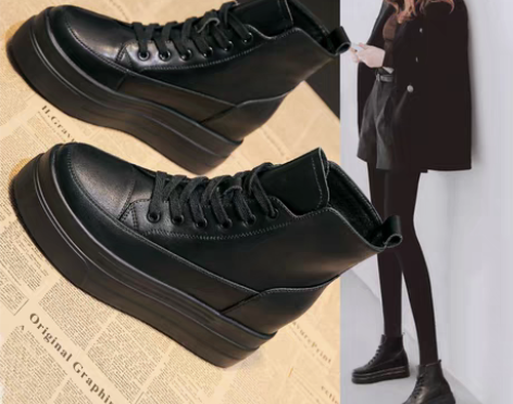 转卖内增高马丁靴女短靴2023新款秋冬季真...