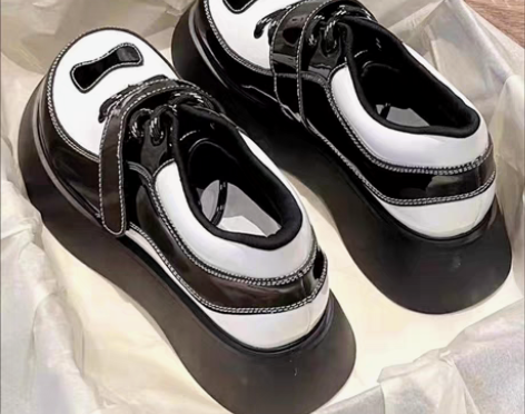 包邮小众厚底小皮鞋女 2022春季新款学院...