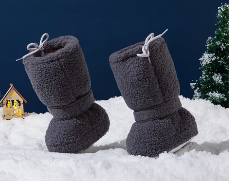 转卖雪娃娃宝宝棉鞋高帮款学步软底鞋男女冬季...