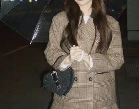 转卖千鸟格毛呢西装小香风套装女2022秋冬...