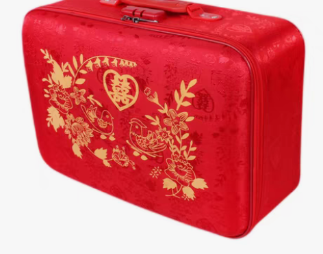 转卖红色结婚皮箱新娘陪嫁箱压箱子婚庆嫁妆子...