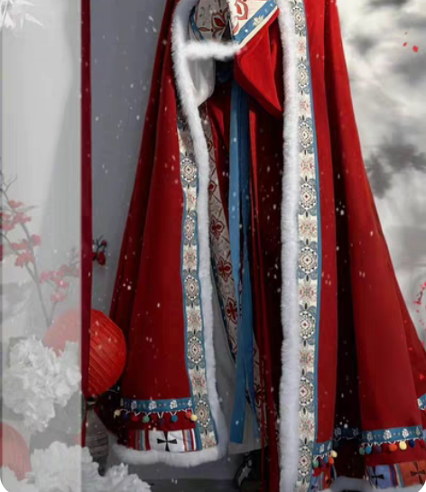 包邮仙楚姬原创汉服女【出塞】直裾魏晋斗篷秋...