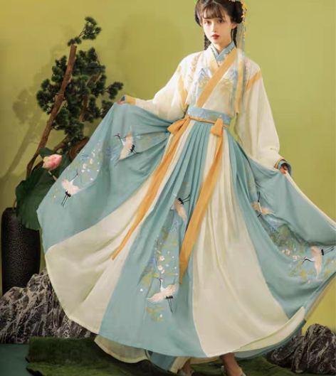 转卖玉术原创汉服女羽集晋制齐腰魏晋风交领中...