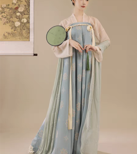 包邮桔屿原创汉服女【长安花】唐制齐胸衫裙复...