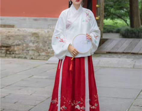 转卖【花惜颜】国色芳华传统汉服女红色交领琵...