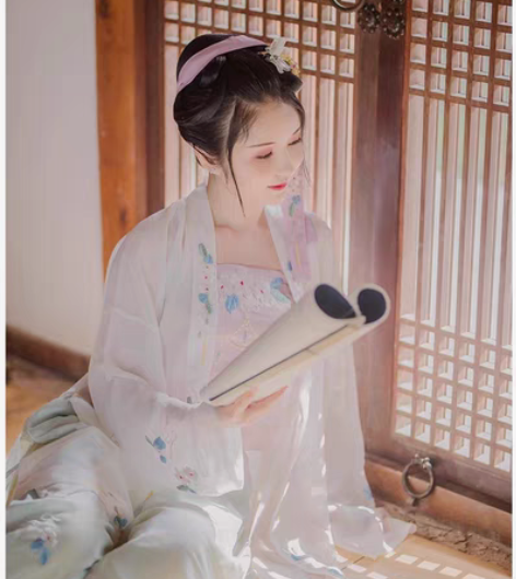 已绝版荼蘼 种花家原创日常绣花宋制汉服女中...