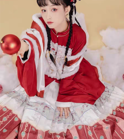 包邮七月夕 走秀款 绒果 袄裙立领短袄褶裙...