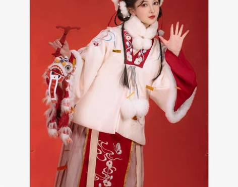 转卖耀春正品原创凌霜雪拜年汉服女明制交领袄...
