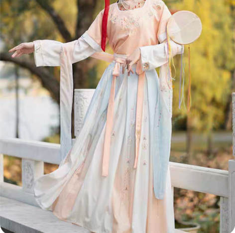 珍缕千禧寻汉服女春季唐制坦领敦煌飞天中国风...