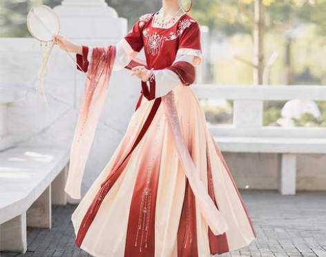 包邮珍缕汉服女正品原创千禧寻坦领三件套一片...