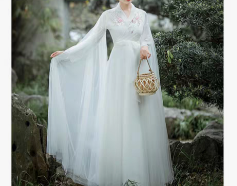 转卖汉服女白色古装中国风超仙气古风飘逸古典...