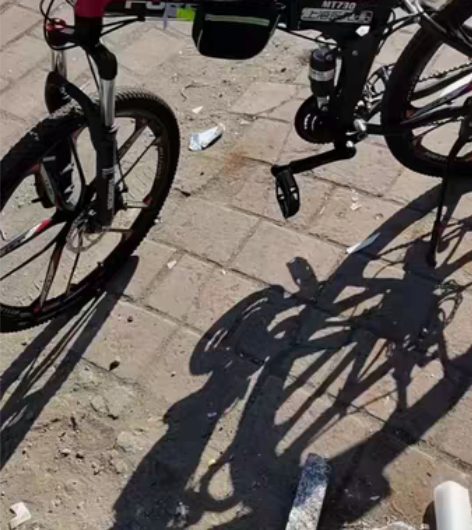 上海永久变速折叠山地自行车铝合金钢圈八五新...